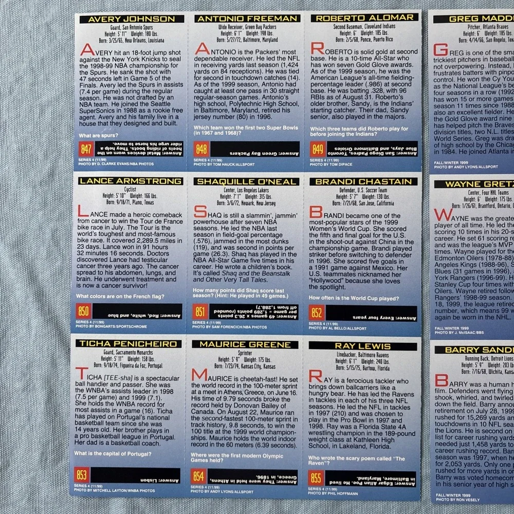 1992 Sports Illustrated for Kids 2‎ uncut SI sheets Mia Hamm , Jerry Rice, Lewis - Picture 7 of 7